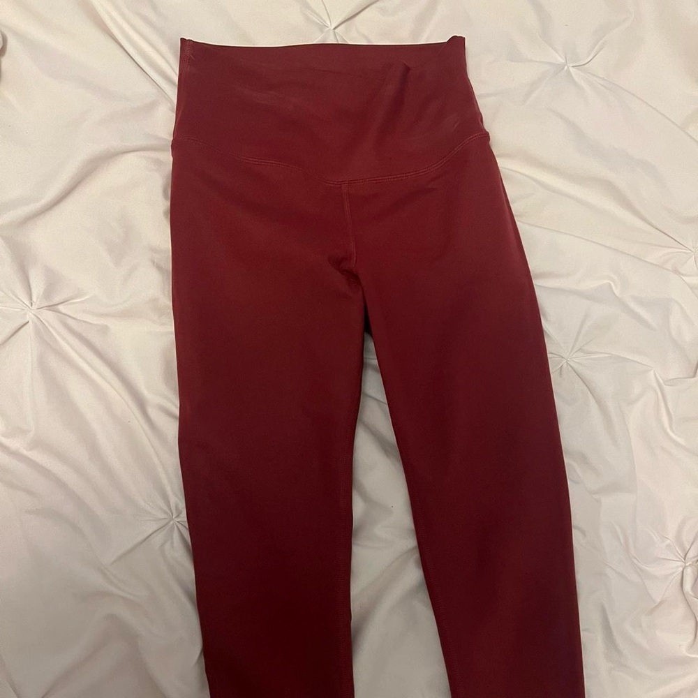 ALO Yoga Red Leggings Sleek Performance Bottoms